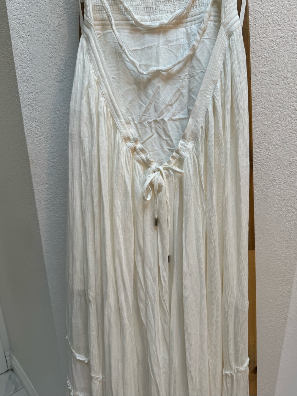 White Smocked Strapless Tiered Maxi Dress - Picture 10 of 13